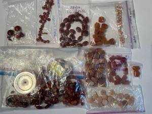 lot 85J image: Collection of Assorted Loose Gemstone Beads and Strands