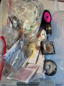 lot 197J image: Jewelry Making Supplies Collection with Argentium Silver Wire, Beads, Findings, and Tools