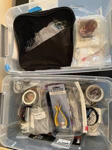 lot 206J image: Large Beading and Jewelry Making Supply Lot with Tools, Wires, and Assorted Beads