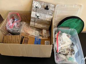 lot 209J image: Large Jewelry Making Supply Lot with Beads, Wire, and Organizer
