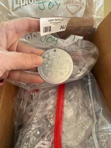 lot 34J image: Collection of Engraved Metal Christmas Ornaments Assorted Designs