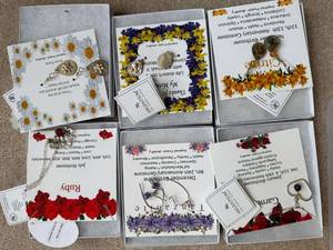 lot 47J image: Set of 6 Argentium Silver Birthstone Jewelry Pieces in Gift Boxes