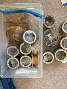 lot 54J image: Collection of Gold-Filled Wire and Jewelry Findings in Storage Tins