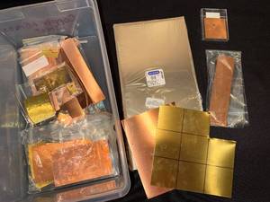 lot 96J image: Mixed Lot of Copper and Brass Sheet Metal Assortment