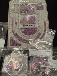 lot 101J image: Collection of Assorted Amethyst and Pink Amethyst Gemstone Beads