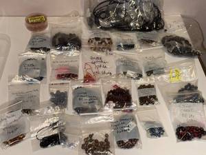 lot 112J image: Large Assorted Lot of Semi-Precious Gemstone Beads for Jewelry Making