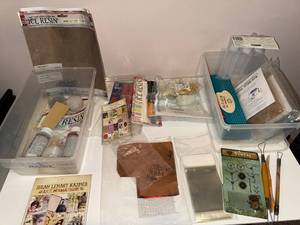 lot 114J image: Mixed Media Jewelry and Crafting Lot with ICE Resin, Art Supplies and Tools