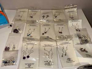 lot 140J image: Collection of Gemstone Expressions by Jan Sterling Silver Earrings