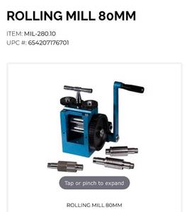 lot 22 image: Julie Sanford Designs MIL-280.10 Rolling Mill 80mm