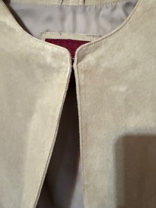 lot 55C image: Merona Genuine Leather Suede Jacket - XL BeigeTan