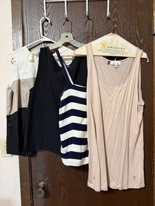 lot 37C image: Tops from Eileen Fisher, Jennifer Lopez Tank Top - Charter Club Linen Top - Albert Nipon Top - Navy Stripe Tank (Lot of 4)