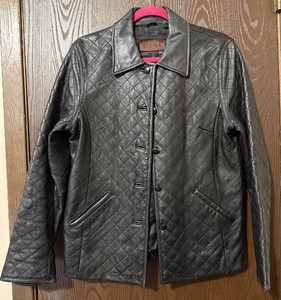 lot 40C image: Siena Quilted Leather Jacket - Diamond Stitch - Size 10 - Black