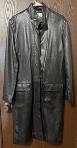 lot 47C image: Paradox Genuine Lambskin Leather Coat - Size 14 - Black Long Coat