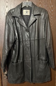 lot 53C image: LNR Leather Coat - Thinsulate 3M Thermal Insulation - Black