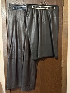 lot 71C image: Rem Garson and Danielle Black Faux Leather Pants - Size 12 (Lot of 2)
