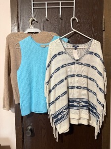 lot 22C image: Three Tops - Chaps Poncho, Field Gear, Caracilia