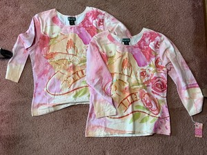 lot 27C image: Marshall Fields Pink Tie-Dye Long-Sleeve Shirts XL (Lot of 2)