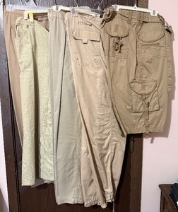 lot 83C image: Khaki Cargo Pants & 1 Maxi Skirt - Lauren Ralph Lauren, Casual Corner, Giorgio Sant Angelo, Tweeds, Faded Glory (Lot of 5)