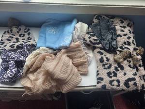 lot 224C image: Mud Pie Leopard Print Accessories Set - Hat, Scarf, Gloves & Wrap (One Size)