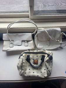 lot 239C image: MCM Monogram Satchel & Tommy Hilfiger White Crossbody & Envelope Clutch