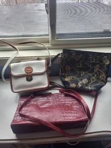 lot 248C image: Dooney & Bourke (authenticity unknown) Weather Leather White Crossbody Bag - White with Tan Trim