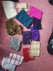 lot 252C image: Scarves - Assorted Multicolor Knit & Plaid Winter Accessories