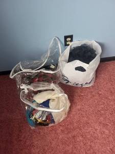 lot 255C image: Assorted Clothing Bundle - Plaid Flannel Shirts, Striped Tees & More