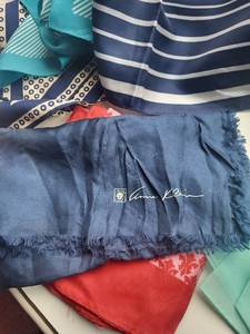 lot 258C image: Anne Klein Silk Scarves - Leopard Print, Polka Dot, Striped & Paisley Pattern Bundle