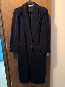lot 373C image: basement bedroom closet - Ashley Scott Navy Long Coat - Made in USA