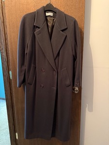 lot 375C image: basement bedroom closet - Forecaster Wool Coat - Size 6 - Double-Breasted Long Black Wool - Made in USA