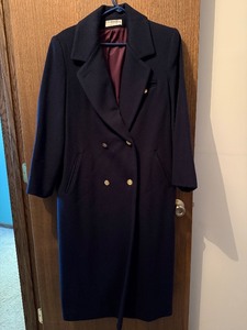 lot 378C image: basement bedroom closet - Forecaster of Boston Navy Coat - Double-Breasted - Made in USA - Size 78