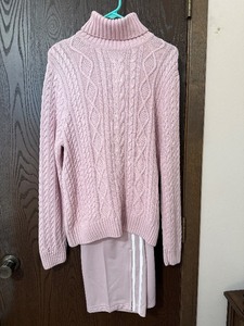 lot 108C image: Wainscott Pink Knit Sweater XL & Wilson Pink Track Pants L with White Stripes