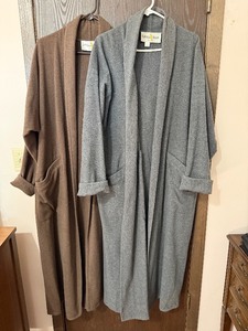lot 114C image: Deborah Stewart Gold Collection Long Wool Coats Size 8 Gray & Brown (Lot of 2)