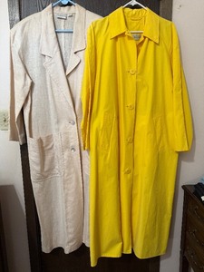 lot 115C image: Liz Claiborne Collection Beige Coat & Paradox Missy L Yellow Coat