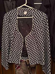 lot 136C image: For The Republic Patterned Pearl-Trim Blazer - Size 14