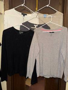 lot 151C image: Five Womens Tops - Sigrid Olsen, Lauren Ralph Lauren, Cable & Gauge, Apt. 9, Charter Club Cashmere