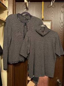 lot 164C image: ERDOS, Country Shop 100% Cashmere Cardigan & Top Grey Large (3-Piece Set)