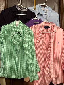 lot 168C image: Button-Down Dress Shirts - Ralph Lauren, Harve Bernard and Other Brands(Lot of 5)
