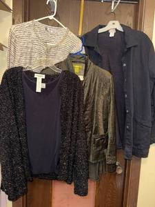 lot 201C image: Eileen Fisher, Jennifer Lopez, Acorn and Easy Spirit branded womens tops (Lot of 5)