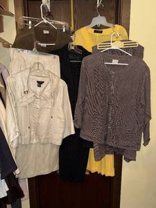 lot 209C image: Harve Bernard 2pc, Click 3pc & 2pc, Sandro 2pc and Harris & Wallace 2pc Suit Sets for women (11 pcs total)