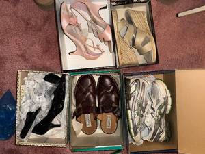 lot 347C image: Assorted Womens Shoes & Sandals - Heels, Wedges, Sneakers - Mixed Brands