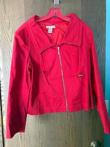 lot 404C image: PATRICK CHRISTOPHER Red Zip-Up Jacket - Size L
