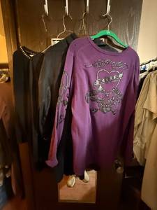 lot 191C image: Ed Hardy Skull Top - Lauren Conrad Sweater - Jennifer Lopez Sweater - Ishyu Top