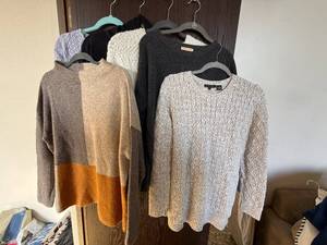 lot 426C image: Sarah Arizona, NY&CO & Sweet Romeo Womens Knit Sweaters - Assorted Styles, Neutral Tones