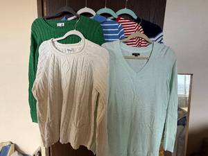 lot 434C image: Assorted Knitwear & Striped Tops - Size L - Croft & Barrow, St. Johns Bay, White Stag, H&M Divided