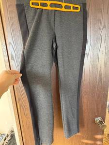 lot 452C image: Narcisco Rodriguez Leggings, Gray with Black Side Panels - Size M
