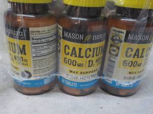 lot 37 image: 12 bottles Calcium Vitamin D Mason ...