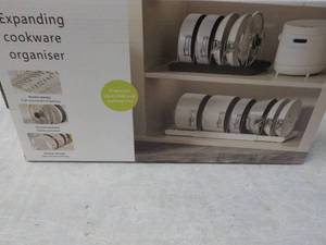 lot 59 image: Expanding Cookware Organizer...
