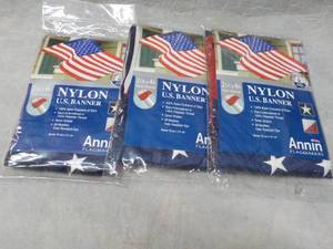 lot 61 image: 3 Nylon 2 ft x 4 ft US Banners...