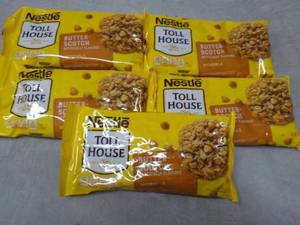 lot 68 image: 5 bags 11 oz Tollhouse Butterscotch...